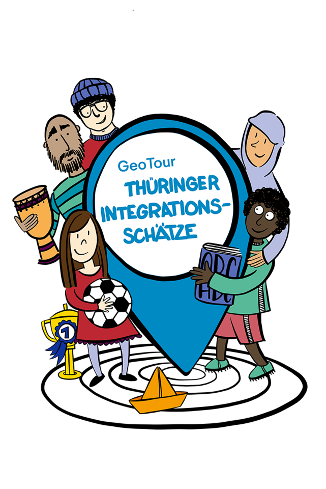 GeoTour gemaltes Bild Thüringer Integrationsschätze
