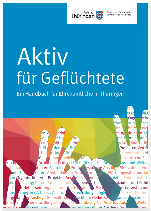 Titelbild Handbuch Aktiv für Gefluechtete Hände (PDF, nicht barrierefrei, 12 MB)